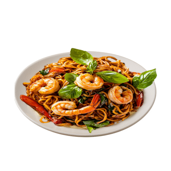 نودلز جمبري وخضار - Shrimp noodles and vegetables